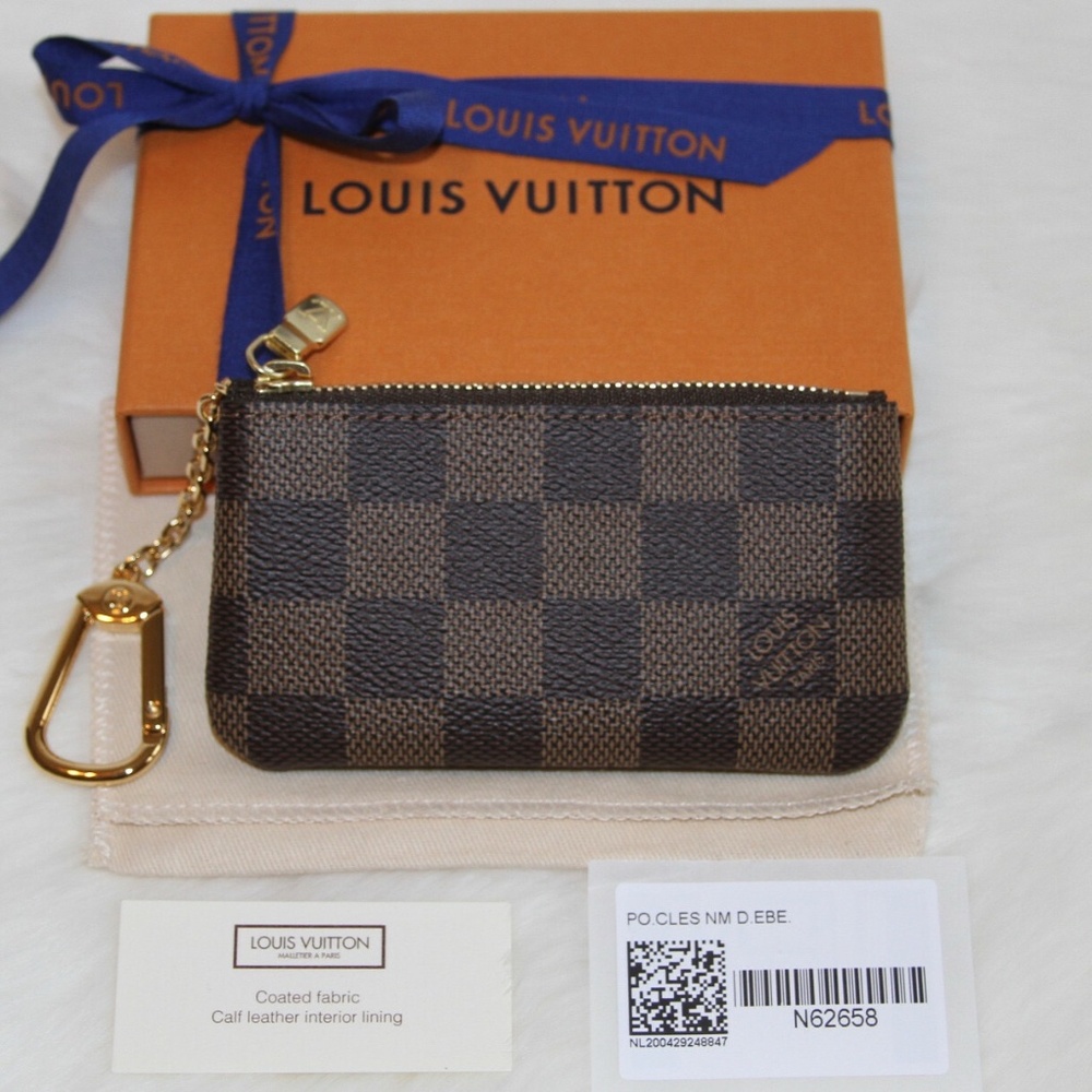 NWT LOUIS VUITTON  Pochette Cles Key Pouch Damier Ebene Made in France - Picture 3 of 8